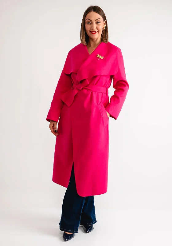 Serafina Collection One Size Belted Coat, Pink