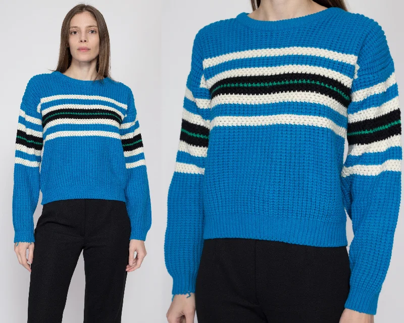 Small 90s Blue Striped Sweater