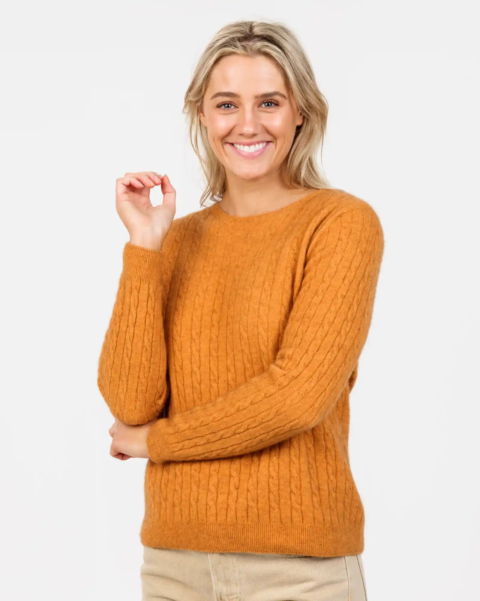 Ginger Women's Cable Crew Neck Sweater - NB885