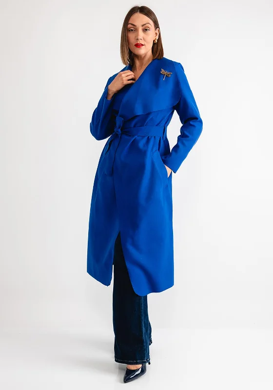 Serafina Collection One Size Belted Coat, Royal Blue