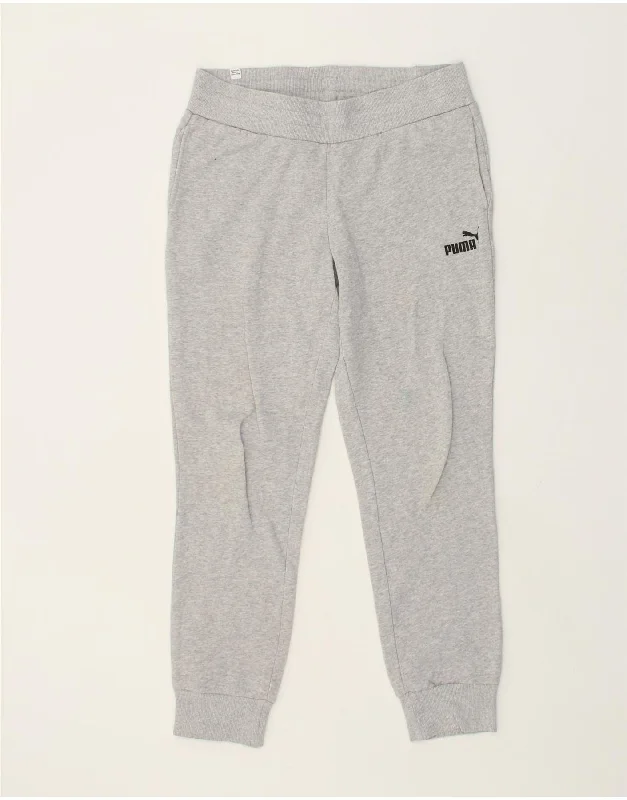 PUMA Womens Tracksuit Trousers Joggers UK 12 Medium  Grey Cotton