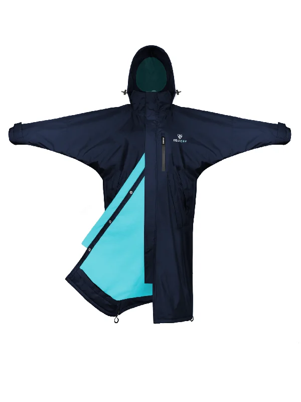 Evolution Women's | Thin Fleece | Stowaway Hood | Navy/Turquoise