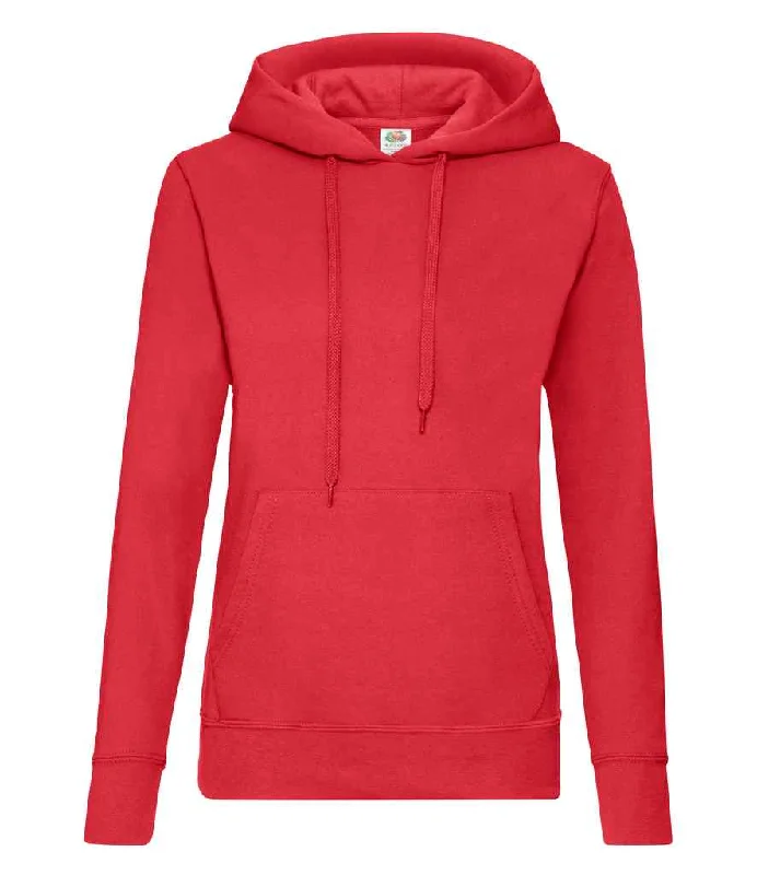 Fruit of the Loom Classic Lady Fit Hooded Sweatshirt | Red