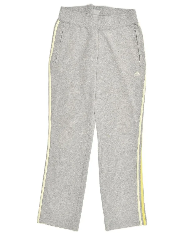 ADIDAS Womens Tracksuit Trousers UK 8/10 Small Grey Cotton