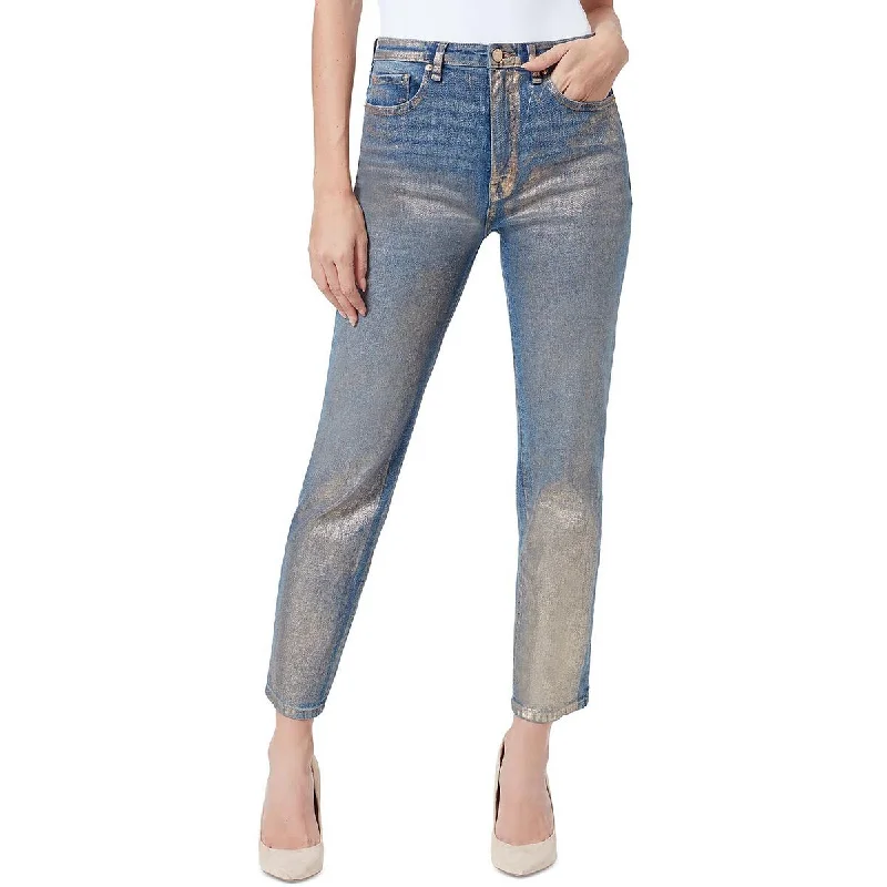 Sam Edelman Womens High-Rise Slim Straight Leg Jeans