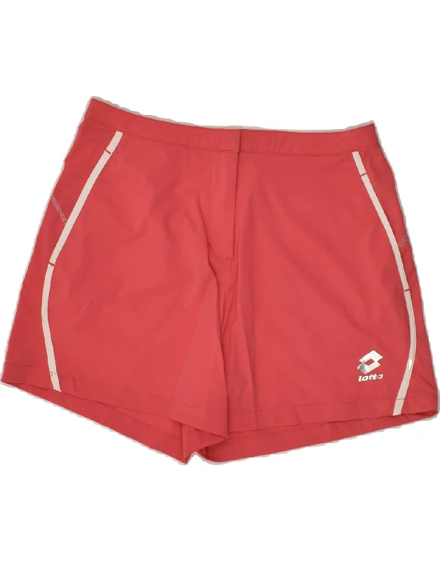 LOTTO Womens Sport Shorts UK 10 Small Red Nylon