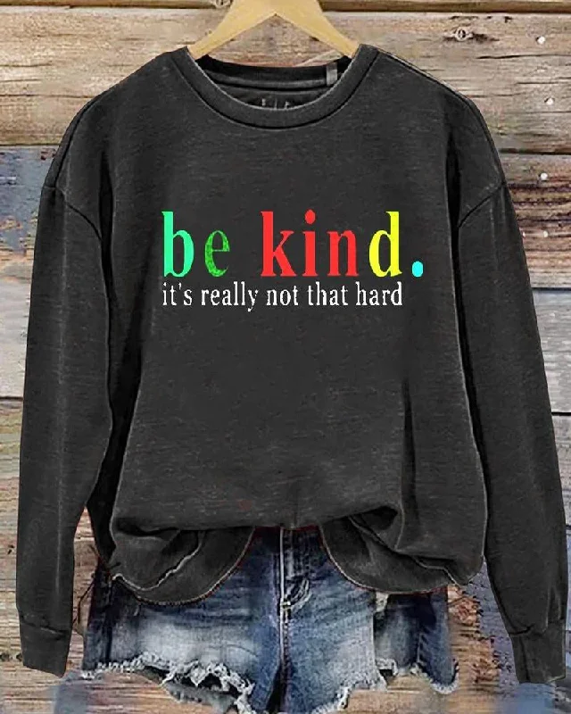 Be Kind Printed Round Neck Women's Top