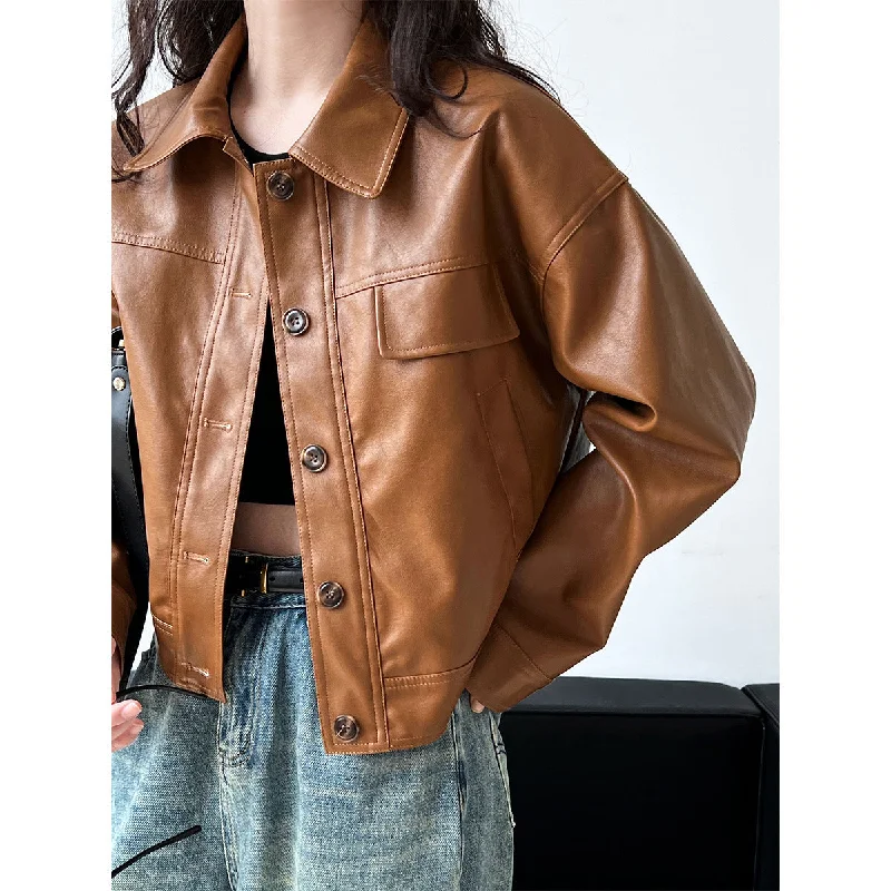 Classy PU Leather Motorcycle Jackets Coats