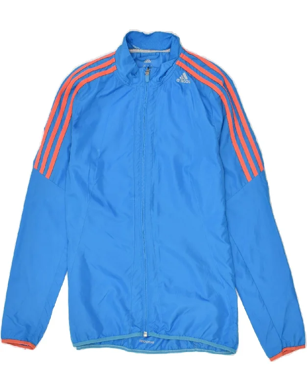 ADIDAS Womens Clima Proof Tracksuit Top Jacket UK 4/6 XS Blue Polyester