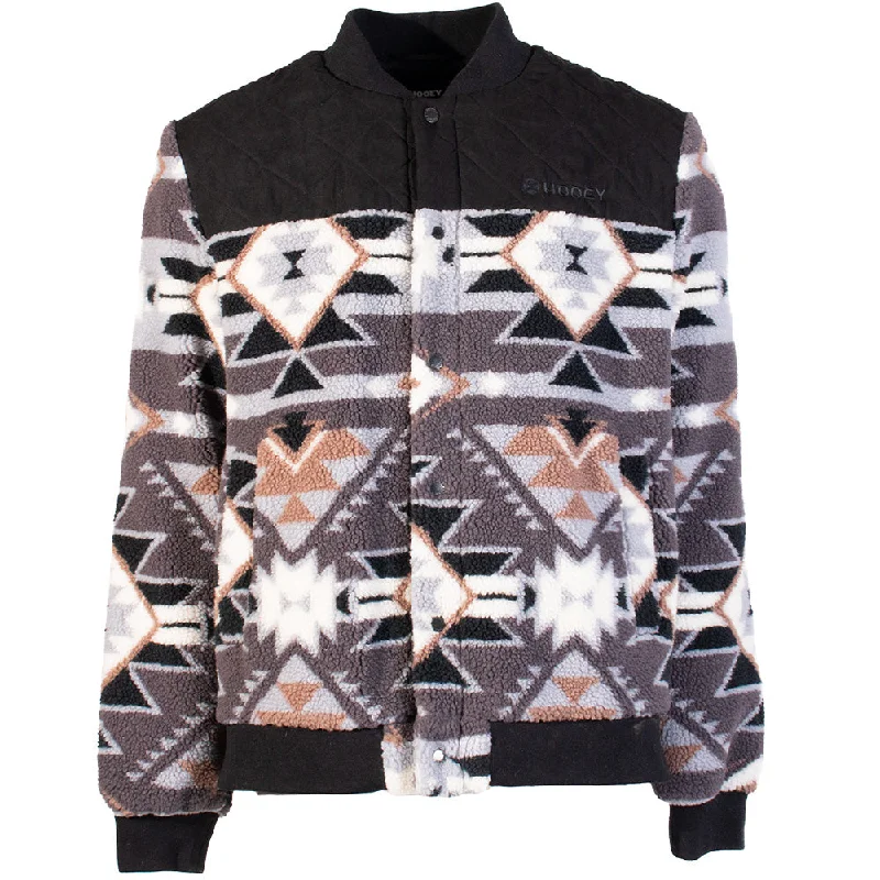 Hooey Sherpa Bomber Jacket Black/White Aztec