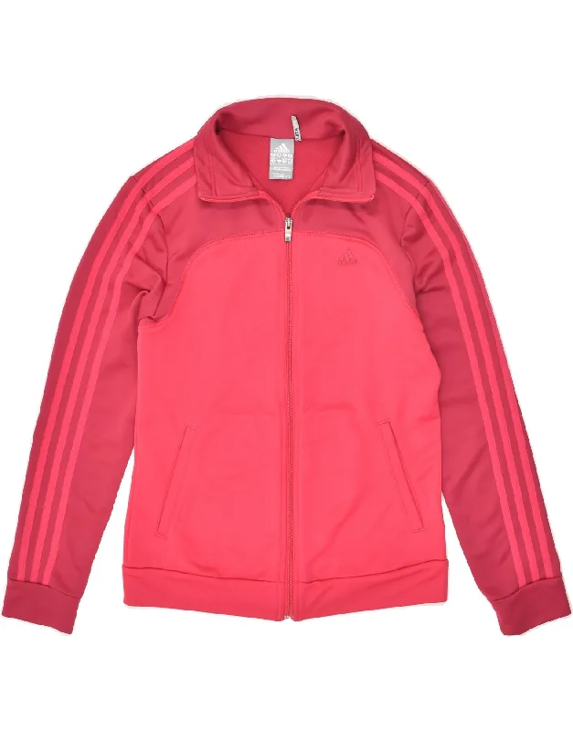 ADIDAS Womens Tracksuit Top Jacket UK 8/10 Small Pink Polyester