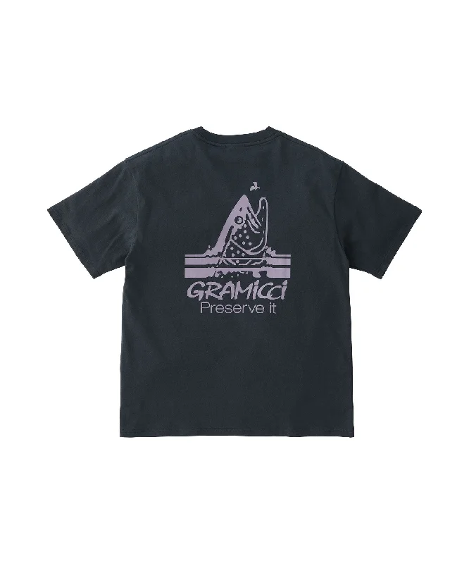 Gramicci Vintage Black Trout Logo Short Sleeve T-Shirt