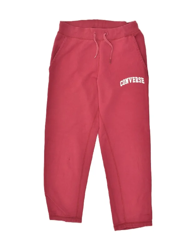 CONVERSE Womens Tracksuit Trousers UK 10 Small Red Cotton