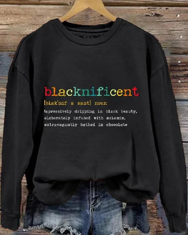 Black History Month Colored Banner Printed Round Neck Top