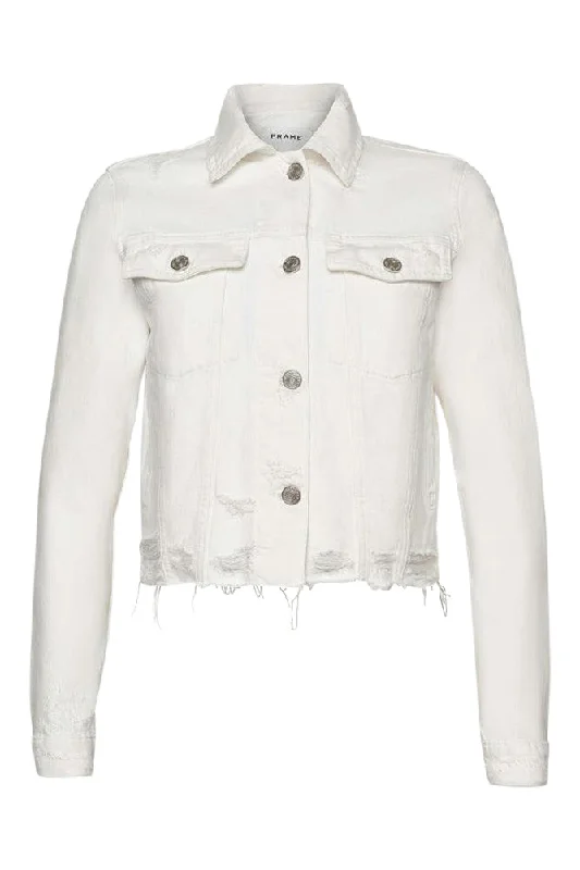 Frame Denim Le Vintage Jacket in White Rips