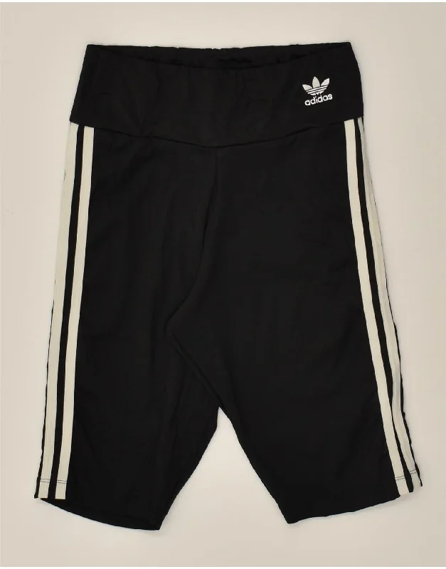 ADIDAS Womens Sport Shorts UK 8 Small Black Polyester