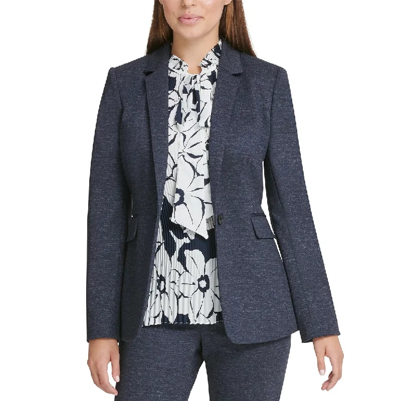 DKNY Women's Knit One Button Blazer Navy Size 6