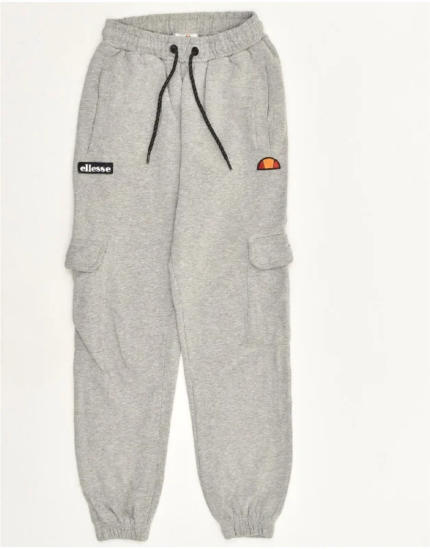 ELLESSE Womens Tracksuit Trousers Joggers UK 4 XS Grey Cotton