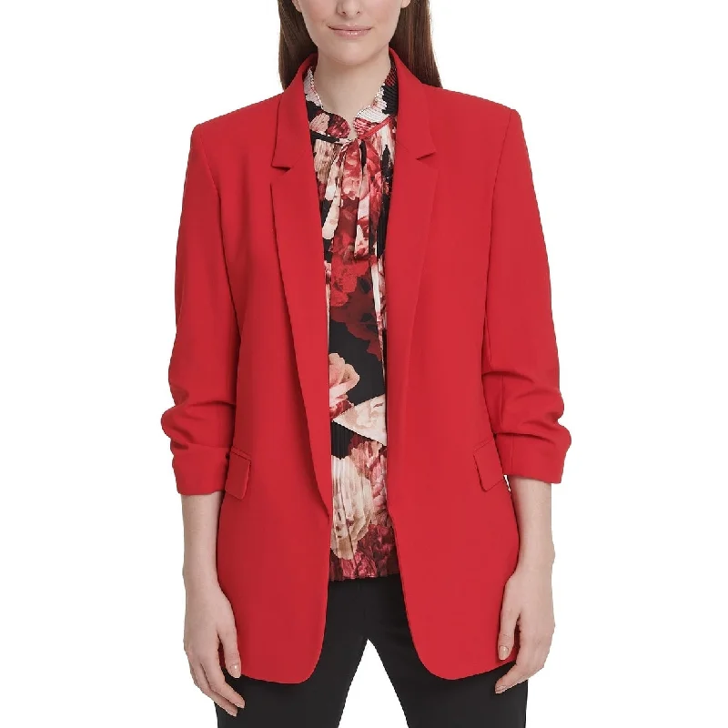 DKNY Women's Ruched-Sleeve Blazer Red Size 2