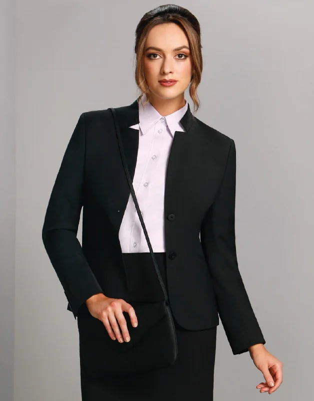 Ladies’ Wool Blend Stretch Reverse Lapel Jacket