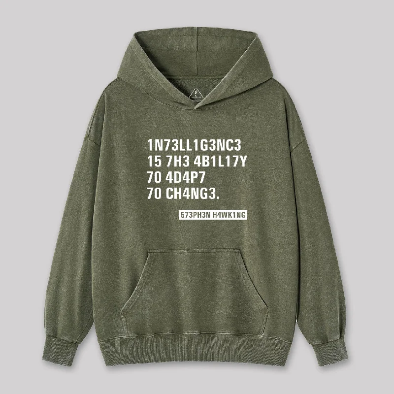 Intelligence - Stephen Hawking Washed Hoodie