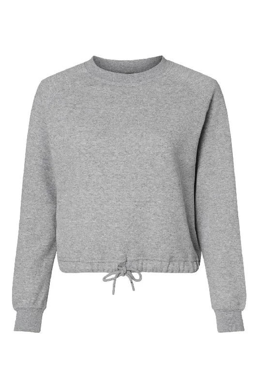 LAT Womens Relaxed Boxy Fleece Crewneck Sweatshirt - Heather Grey