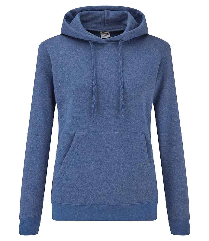 Fruit of the Loom Classic Lady Fit Hooded Sweatshirt | Heather Royal