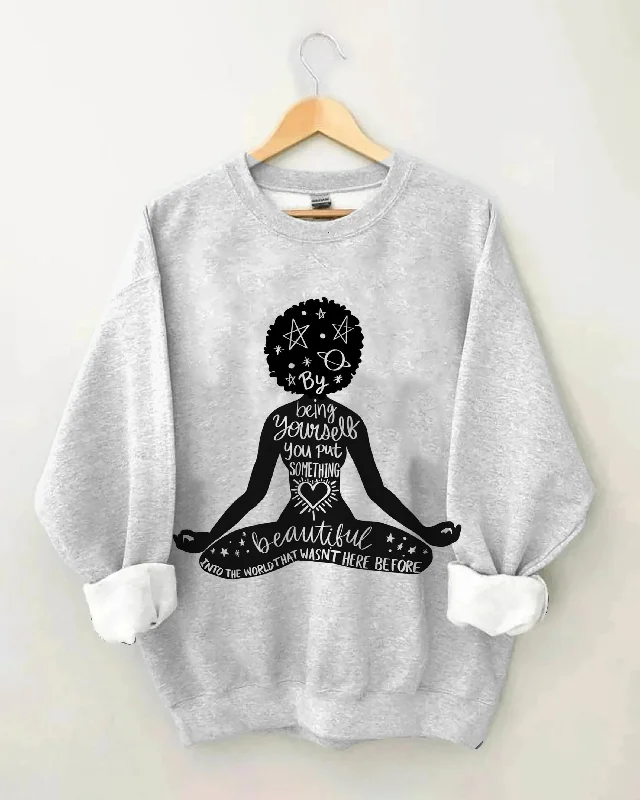 Afro Yoga Girl Long Sleeve Sweatshirt