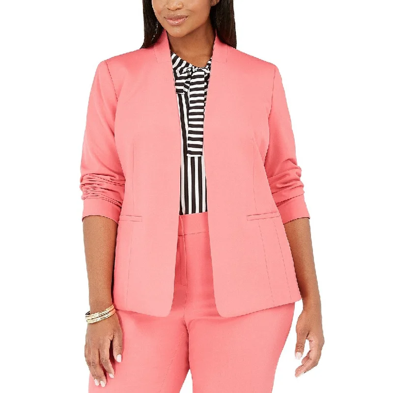 Bar III Women's Trendy Plus Size Bi-Stretch Open-Front Blazer Med Pink Size XL