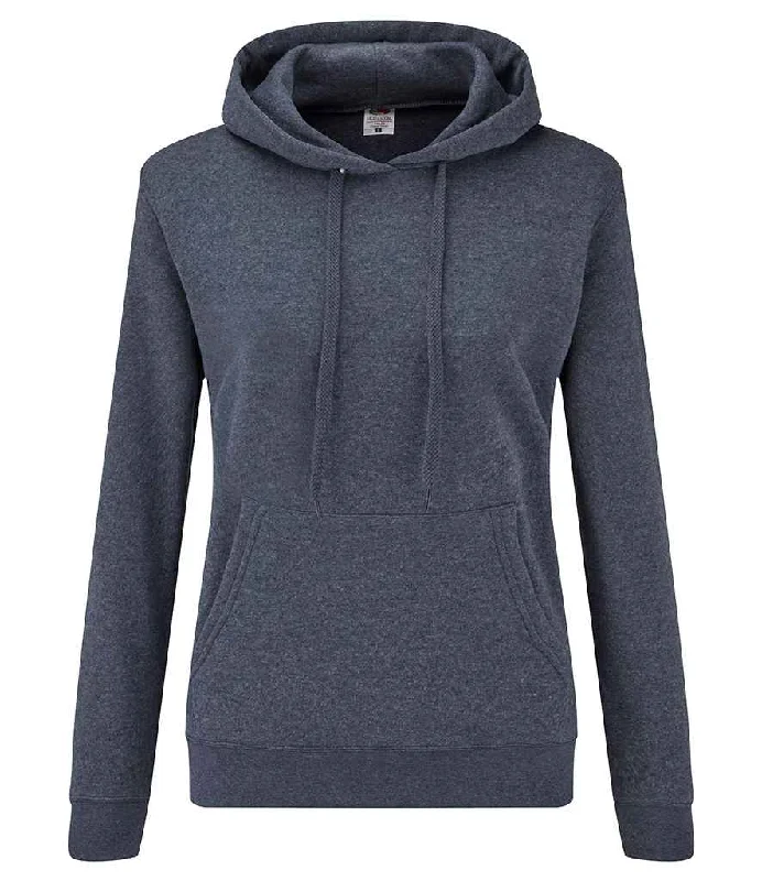 Fruit of the Loom Classic Lady Fit Hooded Sweatshirt | Heather Navy