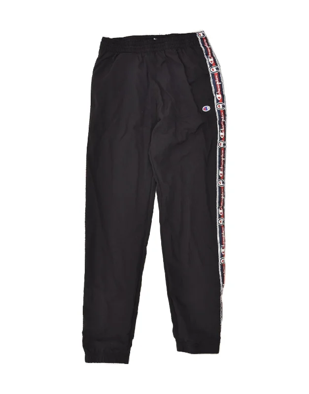 CHAMPION Womens Tracksuit Trousers Joggers Small Black Polyamide