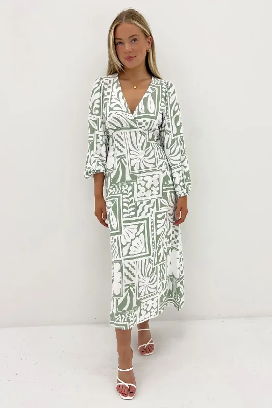 Alana Midi Dress Sage Rodeo