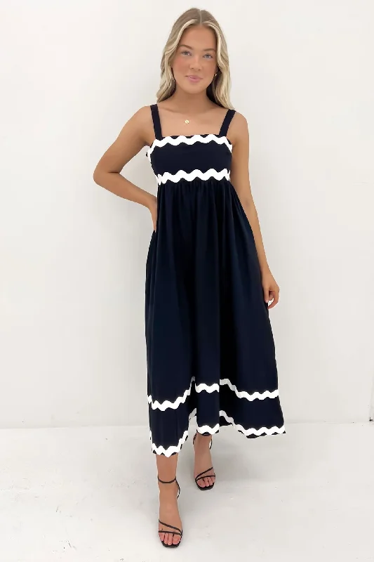 Harvey Midi Dress Black White