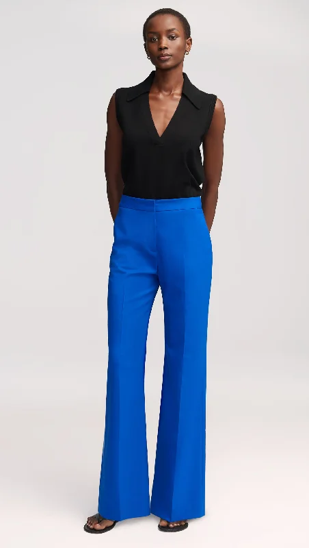 Wide Leg Trouser in Seasonless Wool | Royal Blue