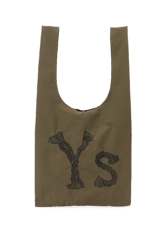 Y's EMBROIDERY TAFFETA PACKABLE TOTE BAG